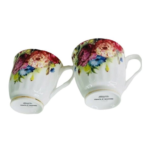 Tea or Coffee Cups Graceware Grace's Teaware Pink Blue Floral Pattern 3" x 3.5" - Picture 2 of 9